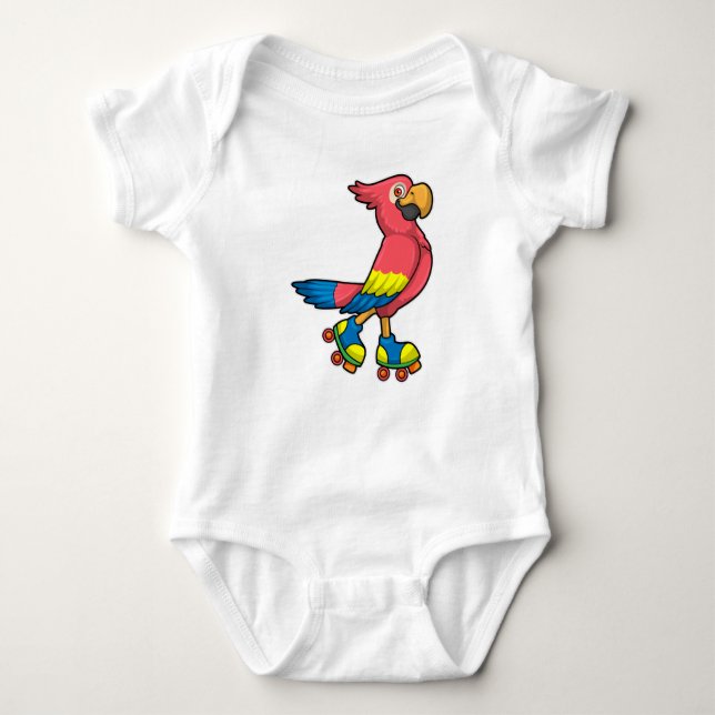 Parrot som Skater med rullskridskor T Shirt (Framsida)