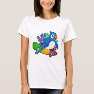 Parrot som Skater med Skateboard T Shirt