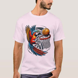 Parrot som spelar Basketball Hobby Sports Birds T Shirt