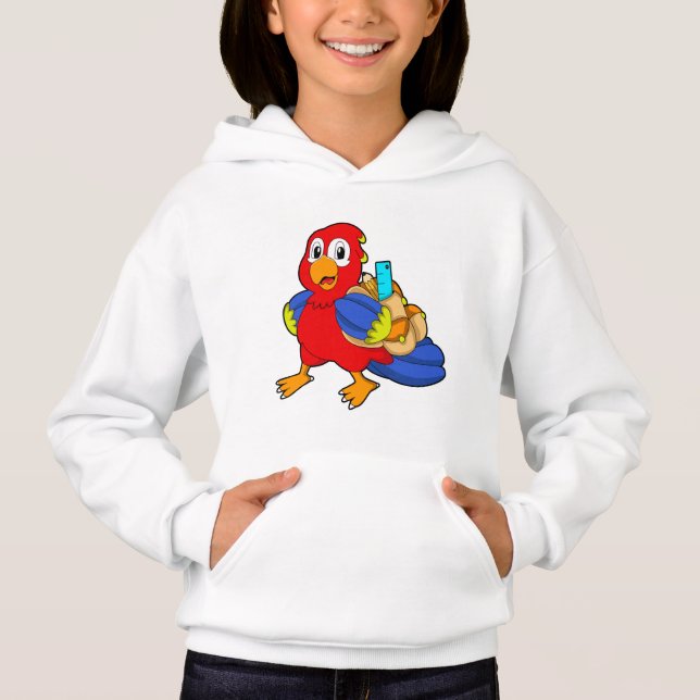 Parrot som Student med ryggsäck T Shirt (Framsida)
