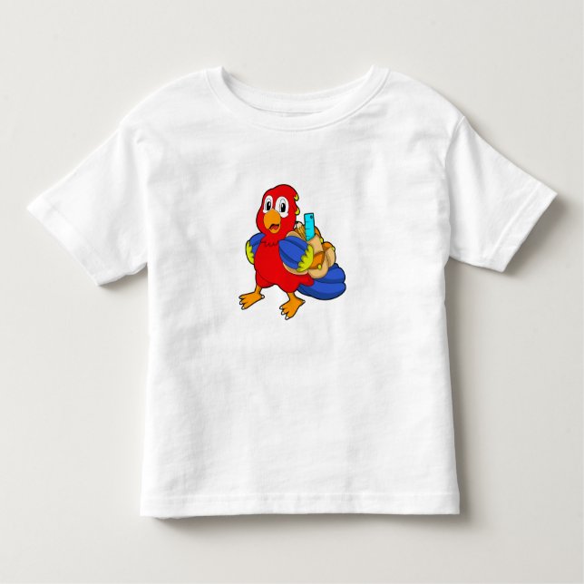 Parrot som Student med ryggsäck T Shirt (Framsida)