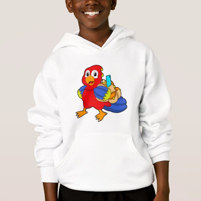 Parrot som Student med ryggsäck T Shirt (Framsida)