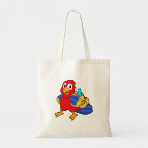 Parrot som Student med ryggsäck Tygkasse