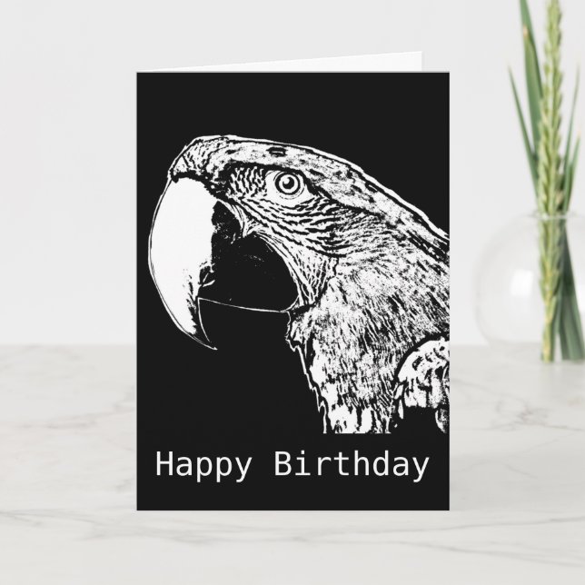 Parrot Squawk Grattis på födelsedagen Card Kort (Framsida)
