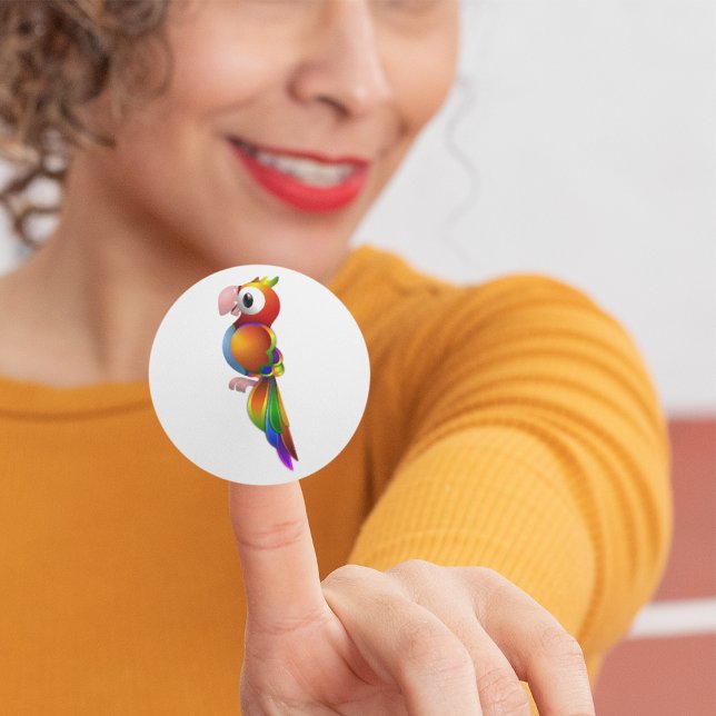 Parrot Stickers Runt Klistermärke (Skapare uppladdad)