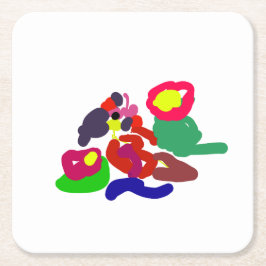 Parrot summer pop underlägg papper kvadrat