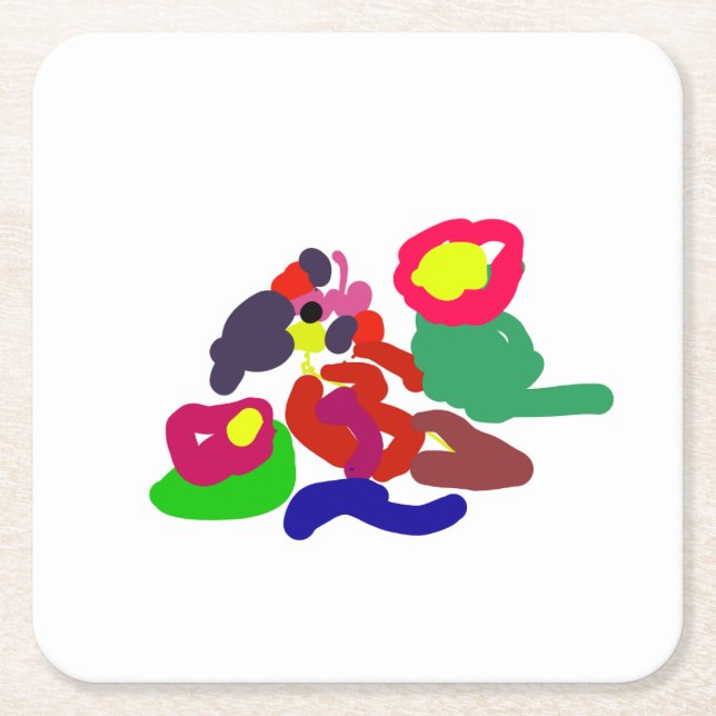 Parrot summer pop underlägg papper kvadrat (Framsidan)