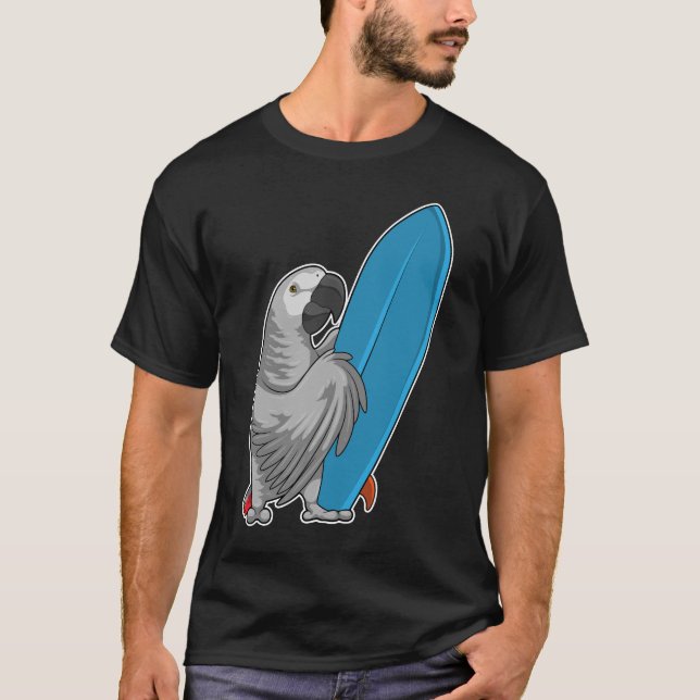 Parrot Surfer Surfboard T Shirt (Framsida)