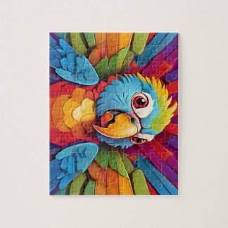 Parrot, tecknad, färglös pussel