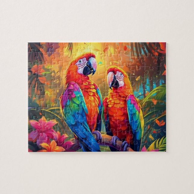 Parrot Tecknad Jigszle Puzzle Pussel (Horisontell)