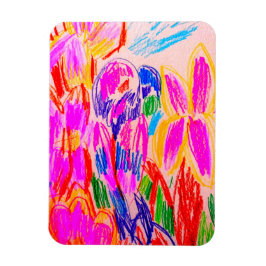 Parrot teckning magnet