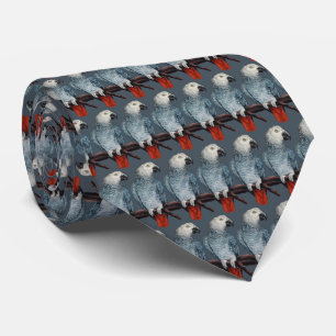 Parrot Tie African Grått Parrot Art Neckties