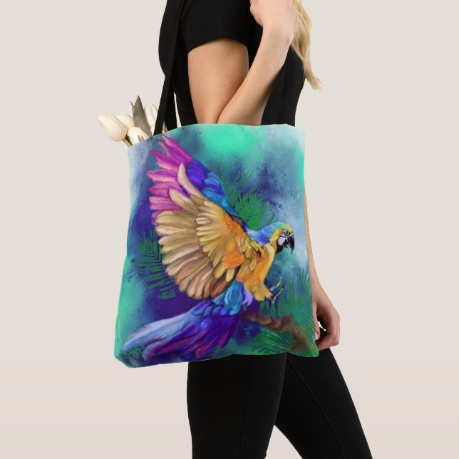 Parrot Tote Bag Tygkasse (Närbild)