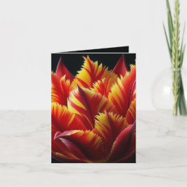 Parrot Tulip Blommigt Red and Gult Anteckningskort