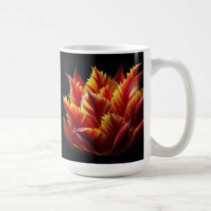 Parrot Tulip Blommigt Red and Gult Kaffemugg