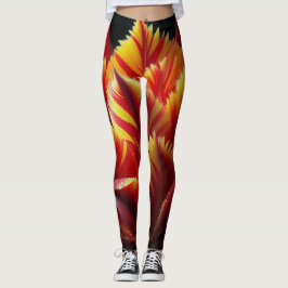 Parrot Tulip Blommigt Red and Gult Leggings