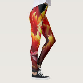 Parrot Tulip Blommigt Red and Gult Leggings