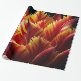 Parrot Tulip Blommigt Red and Gult Presentpapper