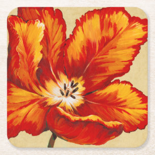 Parrot Tulip I Underlägg Papper Kvadrat