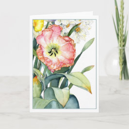 Parrot Tulip Watercolor 5x7-mappat kort