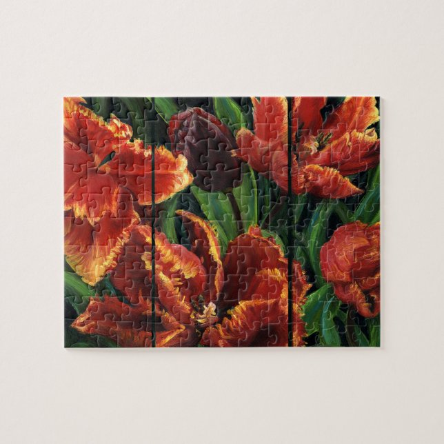 "Parrot Tulips Triptych" Pussel (Horisontell)