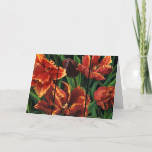 "Parrot Tulips Triptych" Tomt Anteckningskort