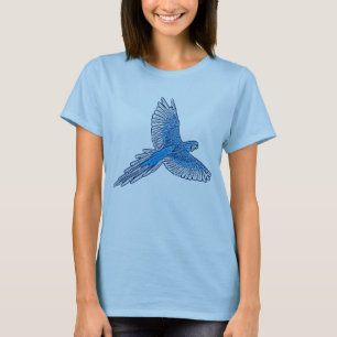 Parrot under flygning, Cerulean Blue och White Tröja