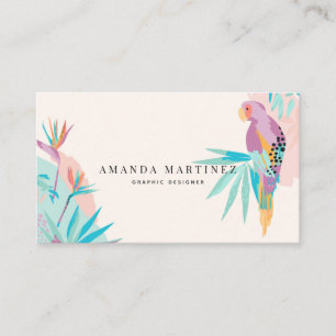 Parrot Vibrant Tropical Motif Visitkort