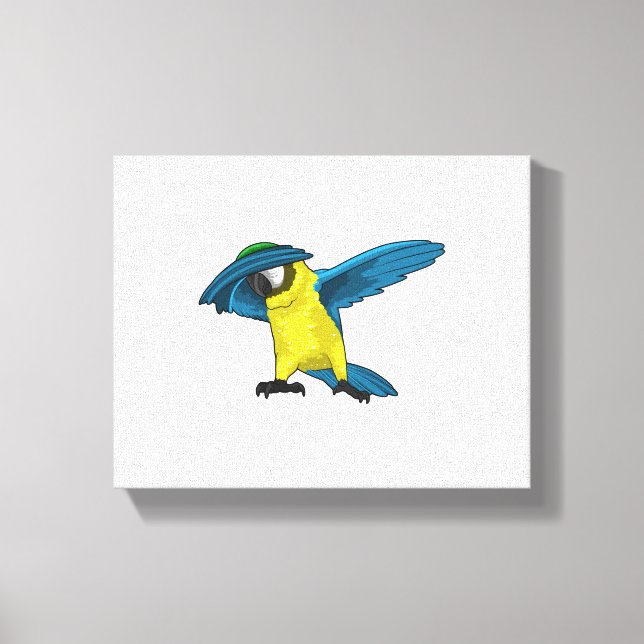 Parrot vid Hip hop Dance Dab Canvastryck (Framsida)