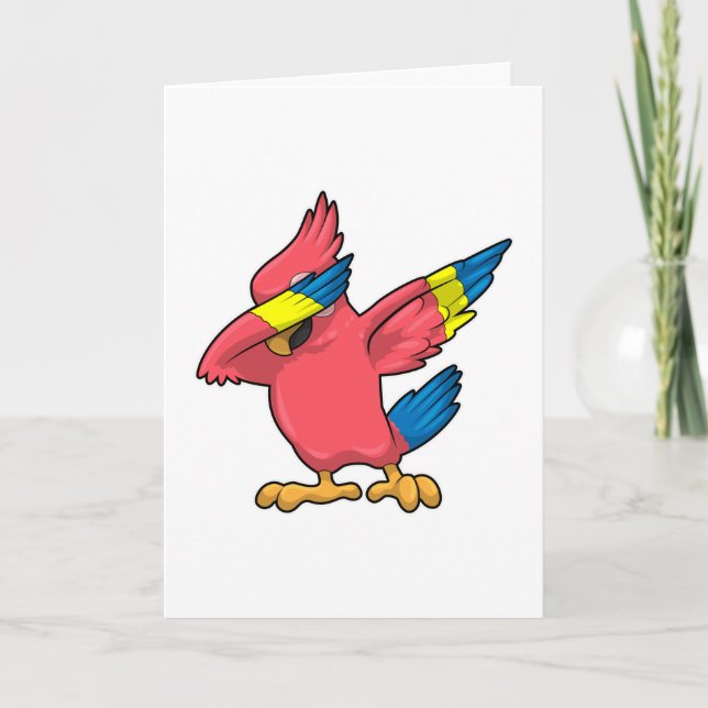 Parrot vid Hip hop Dance Dab Kort (Framsida)