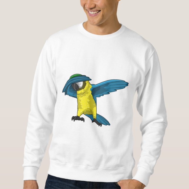 Parrot vid Hip hop Dance Dab Lång Ärmad Tröja (Framsida)