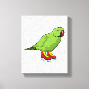 Parrot vid isfiske med isskal canvastryck