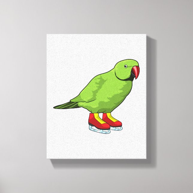 Parrot vid isfiske med isskal canvastryck (Framsida)