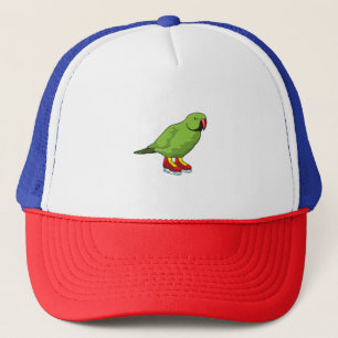 Parrot vid isfiske med isskal keps