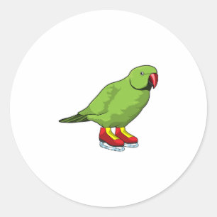 Parrot vid isfiske med isskal runt klistermärke