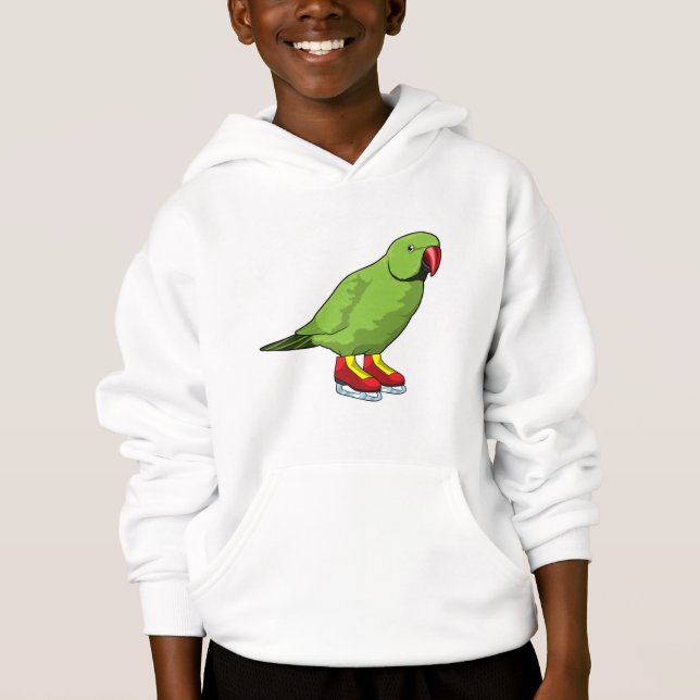 Parrot vid isfiske med isskal t shirt (Framsida)