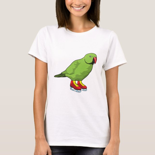 Parrot vid isfiske med isskal t shirt (Framsida)