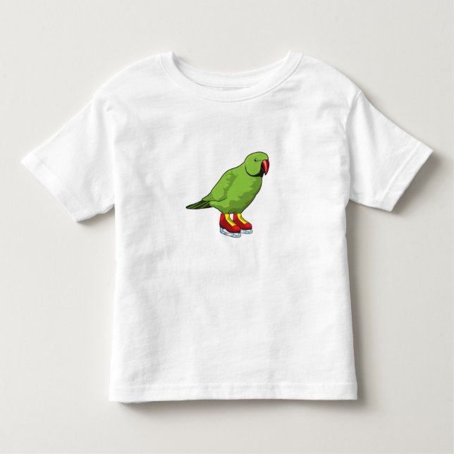 Parrot vid isfiske med isskal t shirt (Framsida)