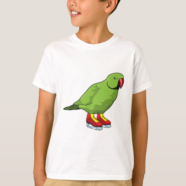 Parrot vid isfiske med isskal t shirt (Framsida)