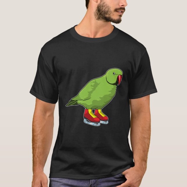 Parrot vid isfiske med isskal t shirt (Framsida)