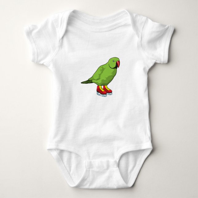 Parrot vid isfiske med isskal t shirt (Framsida)
