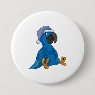 Parrot vid Sleeping med nightcap Knapp