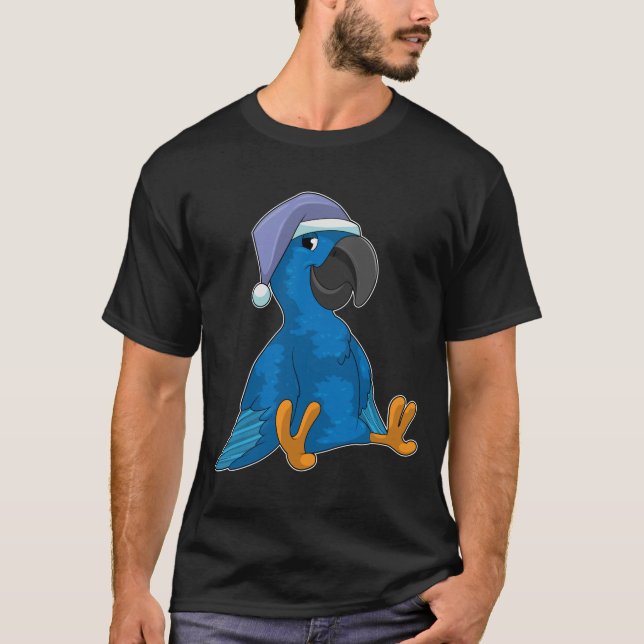 Parrot vid Sleeping med nightcap T Shirt (Framsida)