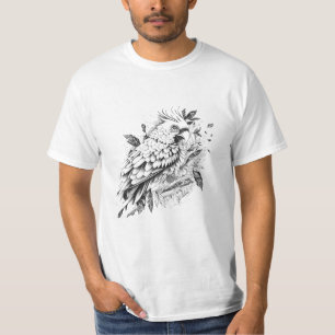 Parrot Vild Djurart Illustration Art Tattoo T Shirt