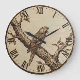 Parrot Wall Clock Stor Klocka