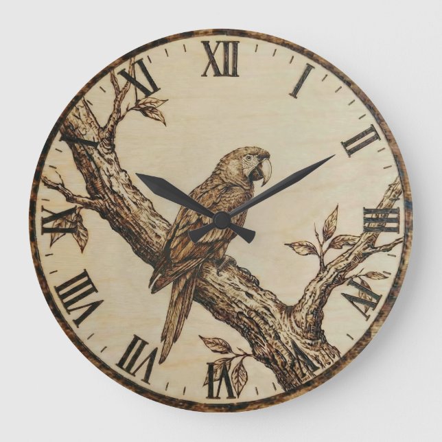Parrot Wall Clock Stor Klocka (Framsida)
