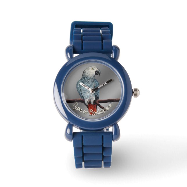 Parrot Watch African Grått Wristwatch Personlig Armbandsur (Framsida)