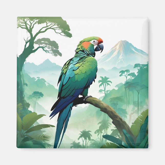Parrot Wildlife Animal Natature Forest Wilderness Magnet (Framsidan)