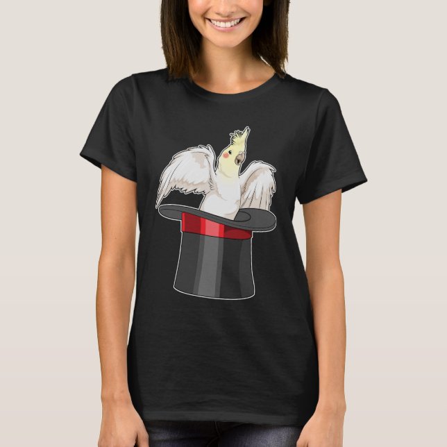 Parrot Wizard Top hat T Shirt (Framsida)