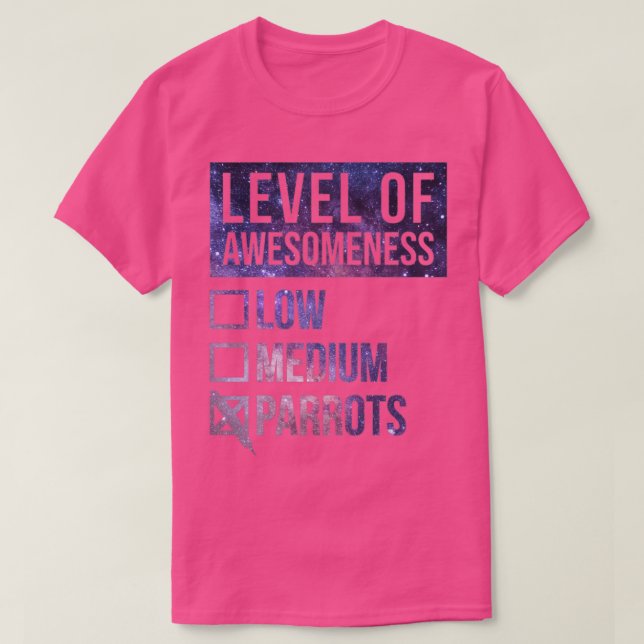 Parrot-ynlig konstnivå 1 t shirt (Design framsida)